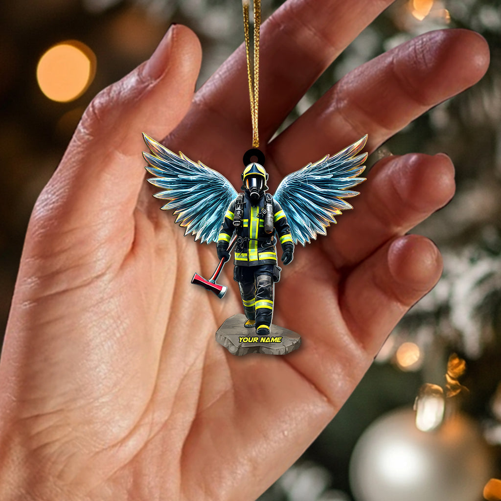Blisscorners Custom Name Firefighter Ornament, Firefighter Memorial Christmas Gifts2D Flat LM2211