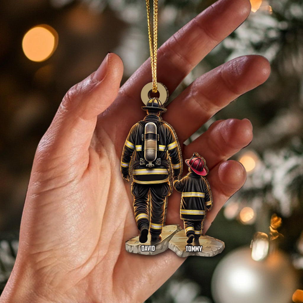 Blisscorners Custom Name Fire Fighter Ornament, Fire Fighter Gift2D Flat LM2111