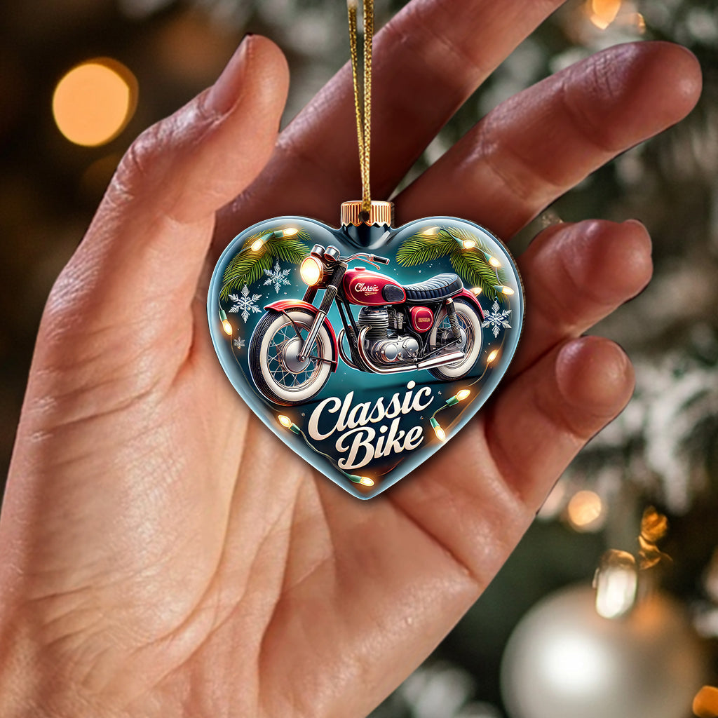 Blisscorners Custom Name Classic Bike Ornament, Christmas Gift for Classic Bike Lover2D Flat LM2211