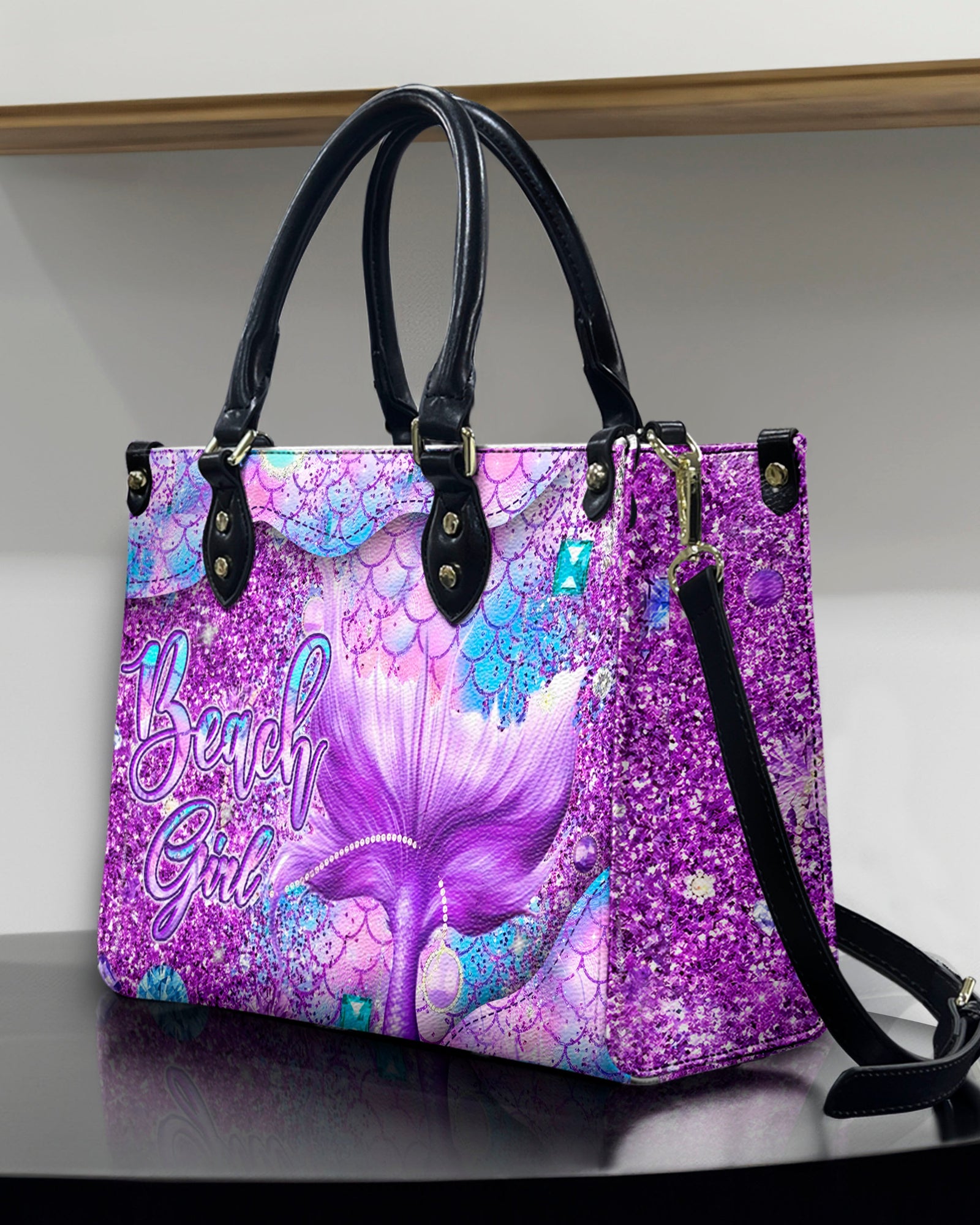 BLISSCORNERS BEACH GIRL MERMAID LEATHER HANDBAG