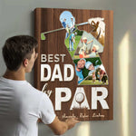 Blisscorners Best Dad By Par Custom Photo Canvas, Golf Wall Art, Christmas Golf Gift LM2611