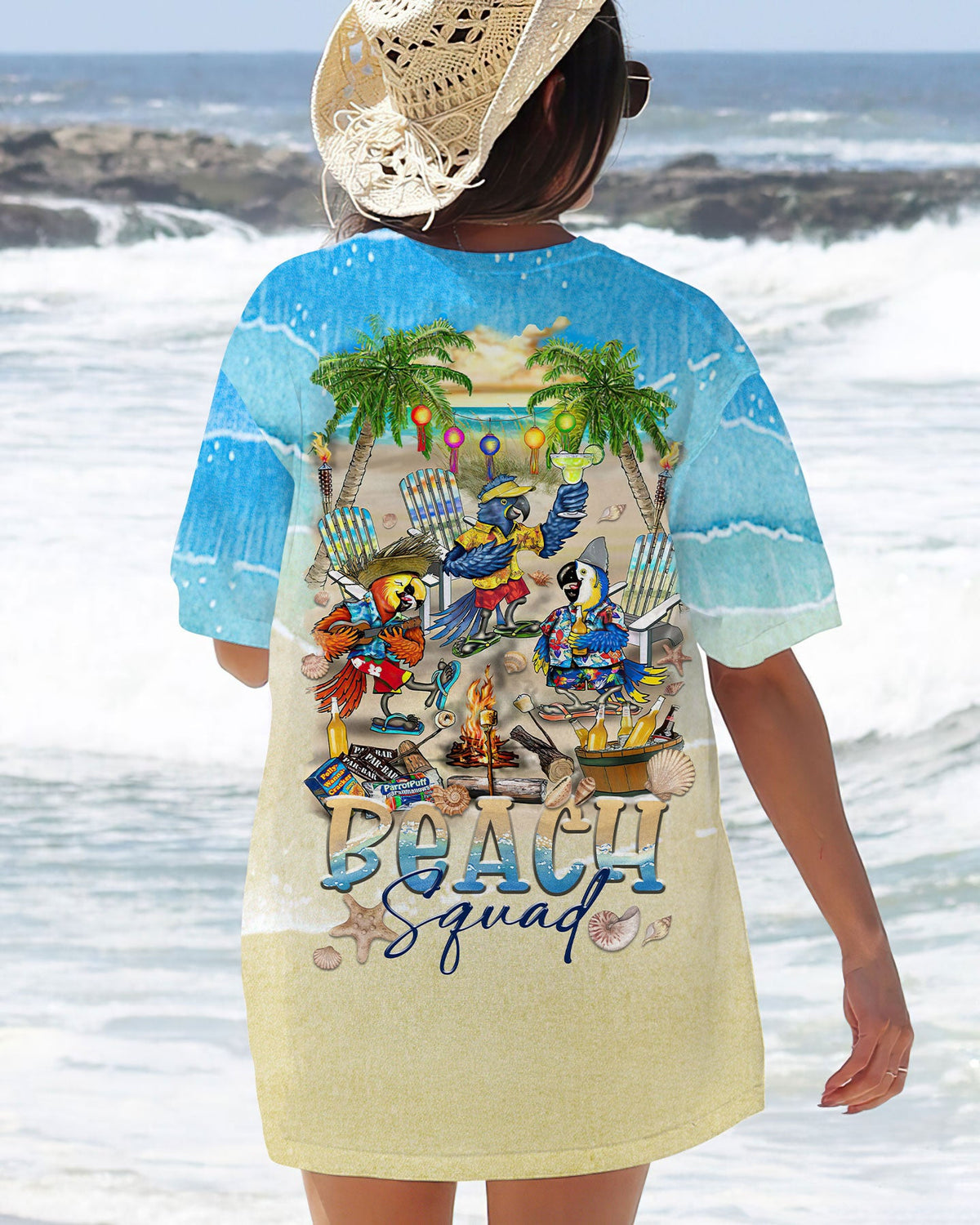 BLISSCORNERS BEACH SQUAD PARROT ALL OVER PRINT