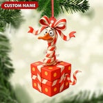Blisscorners Personalized Funny Duck Gift Box Acrylic Ornament - Hilarious Christmas Decor, Perfect Gag Gift for Friends & Coworkers
