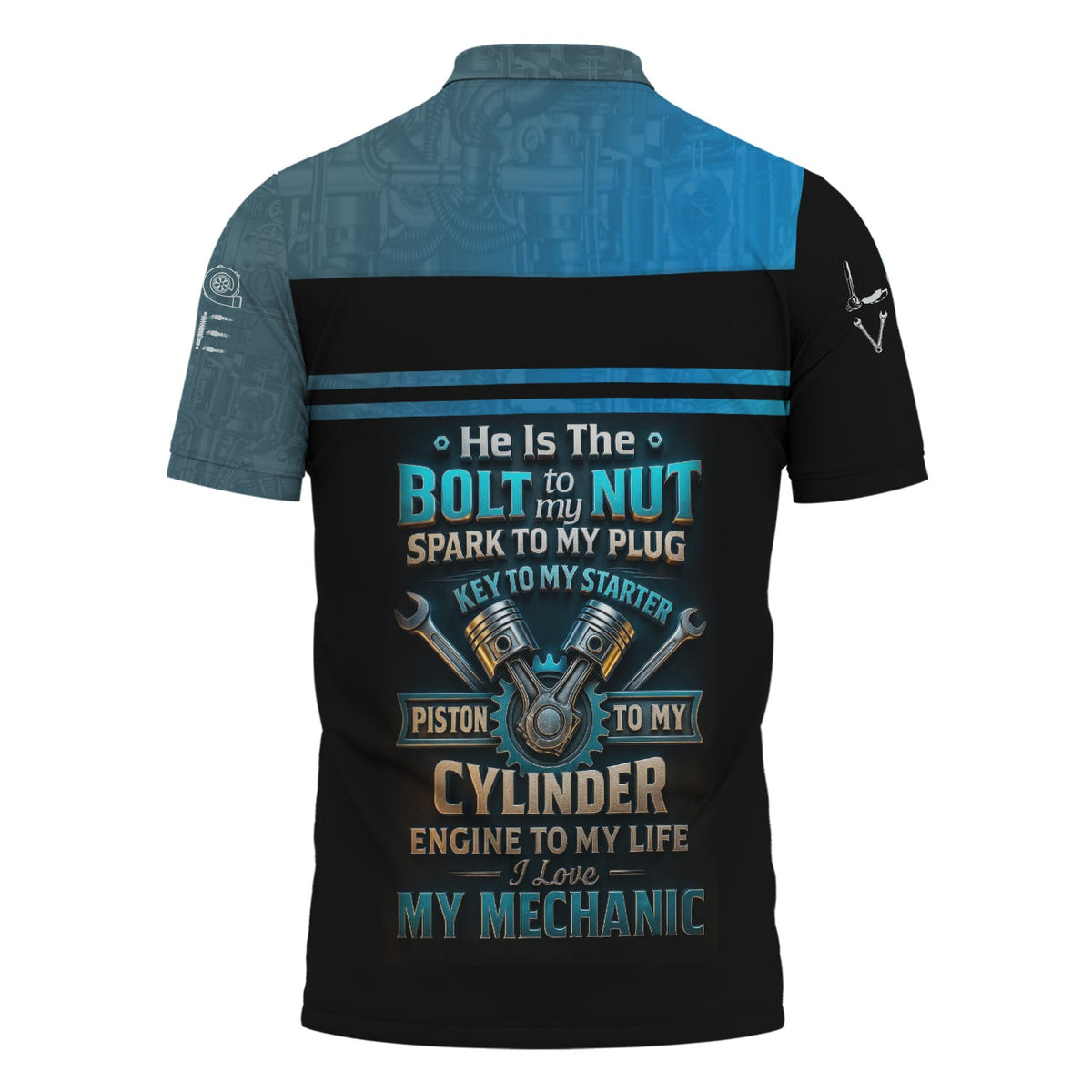 Blisscorners Personalized T-Shirt He Is The Bolt To My Nut, Funny Mechanic Couple Gift, Auto Mechanic Gift For Boyfriend Or Husband