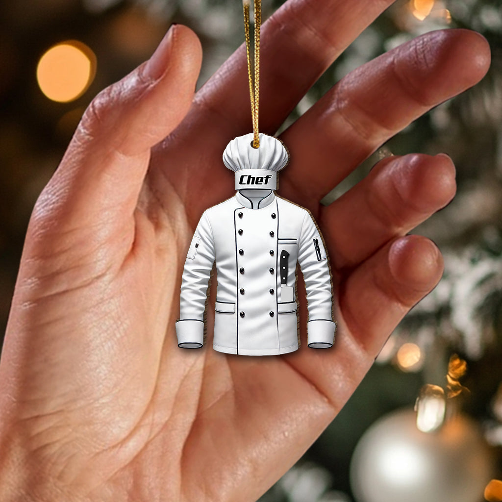 Blisscorners Custom Name Chef Ornament, Christmas Gift for Cooking Lover52D Flat LM2211