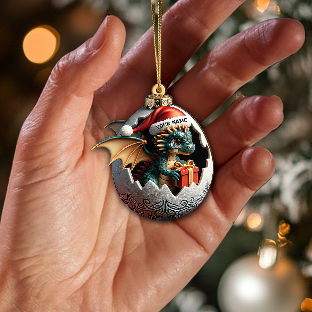 Blisscorners Custom Name Dragon Ornament, Christmas Gift for Dragon Lover52D Flat LM2211