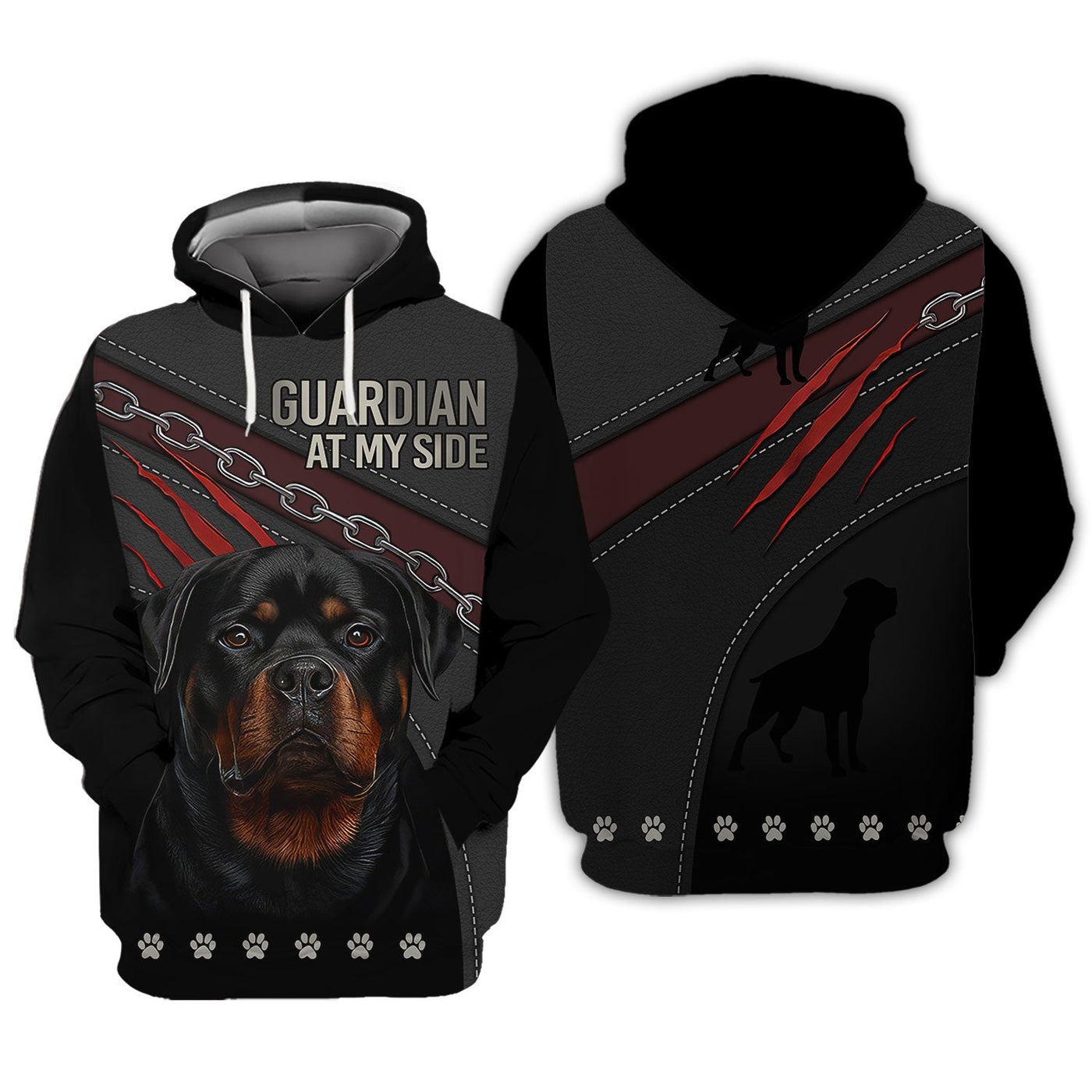 Blisscorners Rottweiler Guardian T-Shirt - 3D Dog Design for Loyal Protectors