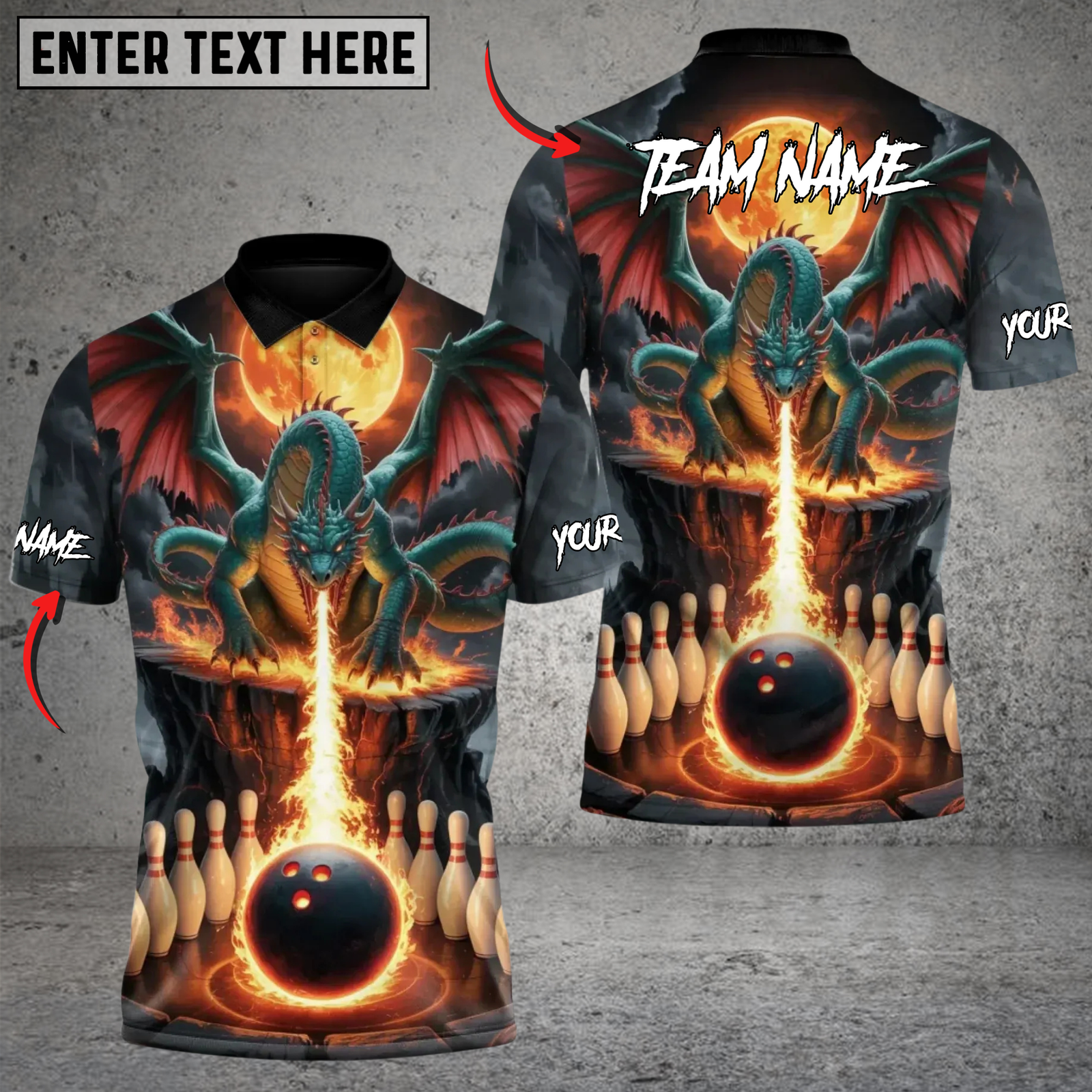 Blisscorners Dragon Hell Fire Personalized Name 3D Unisex Shirt