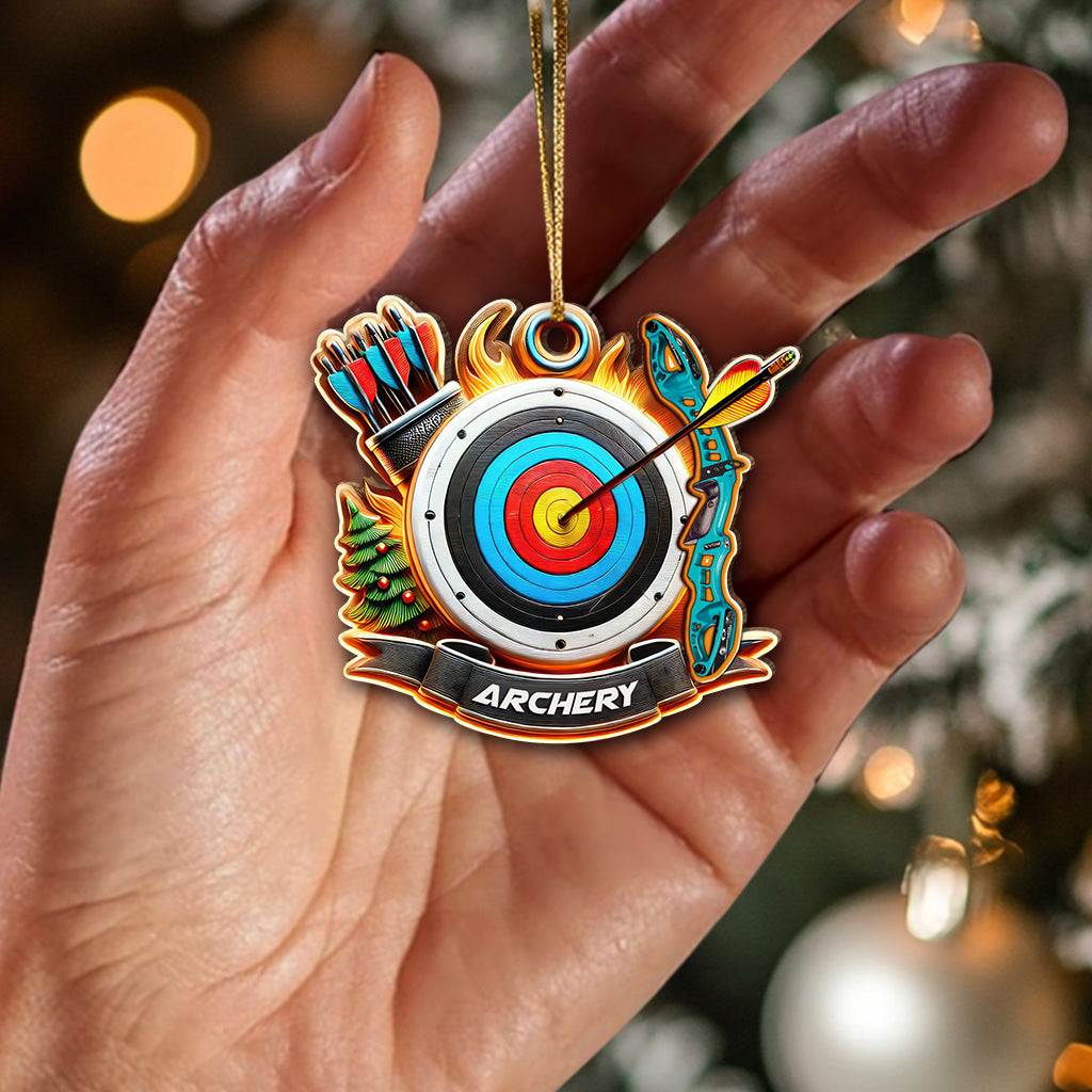 Blisscorners Custom Name Archery Ornament, Christmas Gift for Archery Lover42D Flat LM2211