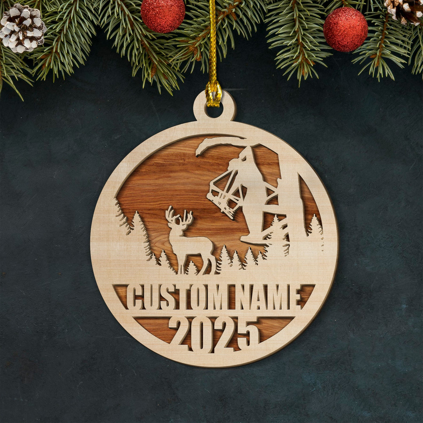 Blisscorners Personalized Bow Hunter Ornament 2025 -  Custom Name Gift for Deer Hunters LM0110