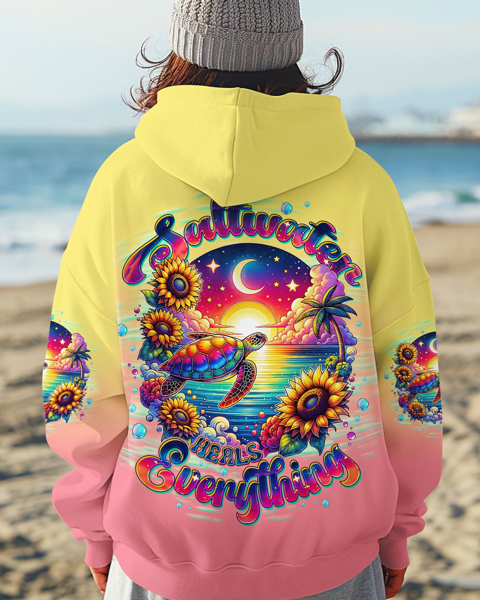 BLISSCORNERS SALTWATER HEALS EVERYTHING TURTLE ALL OVER PRINT