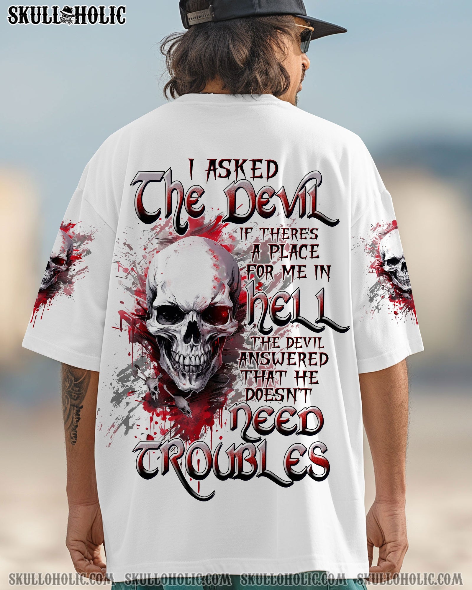 BLISSCORNERS I ASKED THE DEVIL SKULL ALL OVER PRINT