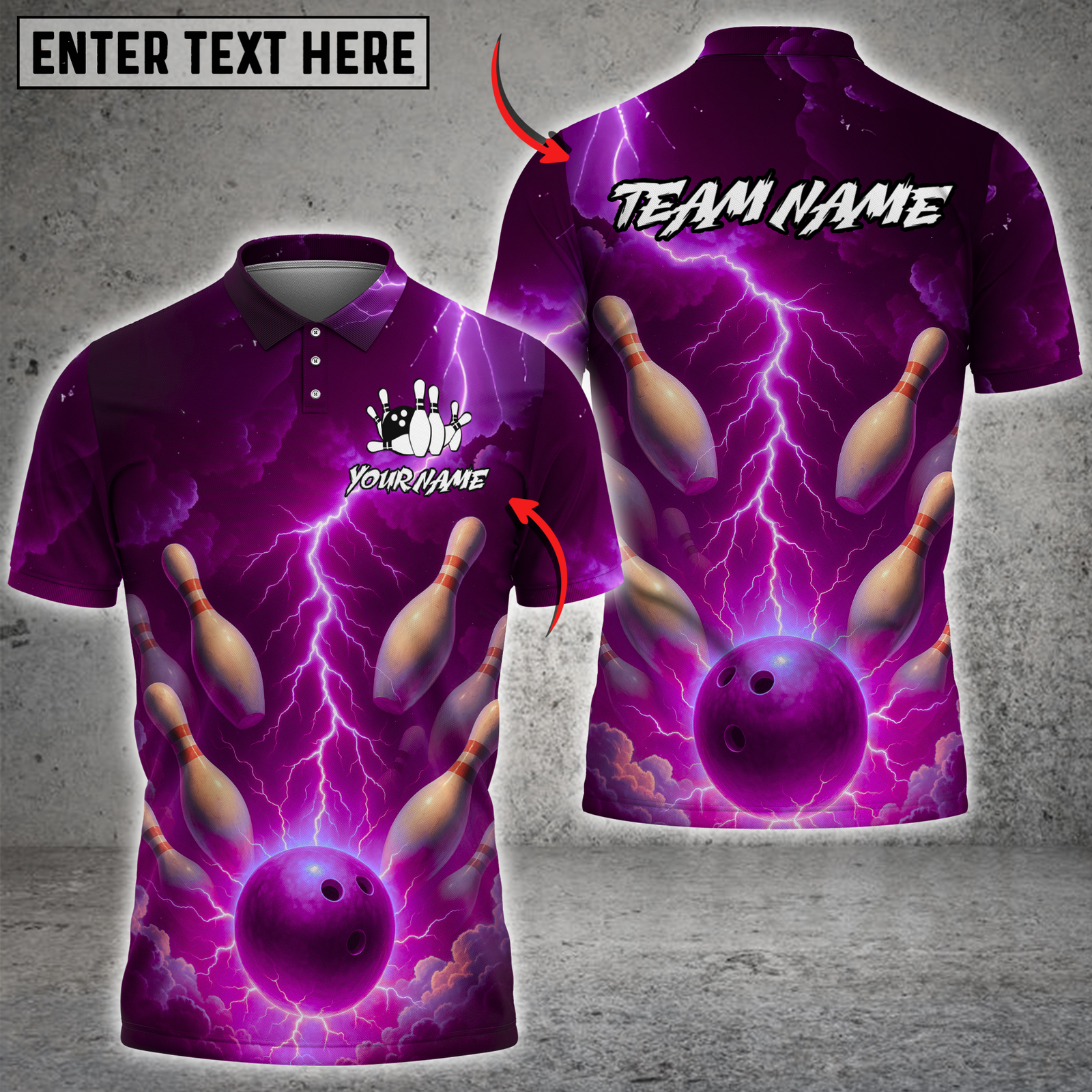 Blisscorners Bowling Electric Storm Multicolor Customized Name, Team Name 3D Shirts