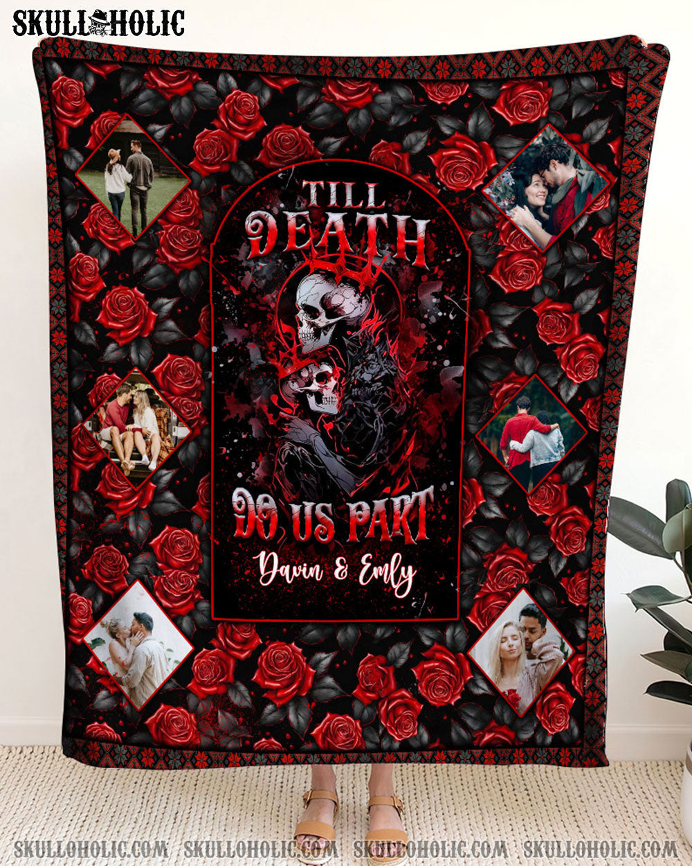 BLISSCORNERS PERSONALIZED TILL DEATH DO US PART COUPLE FLEECE BLANKET