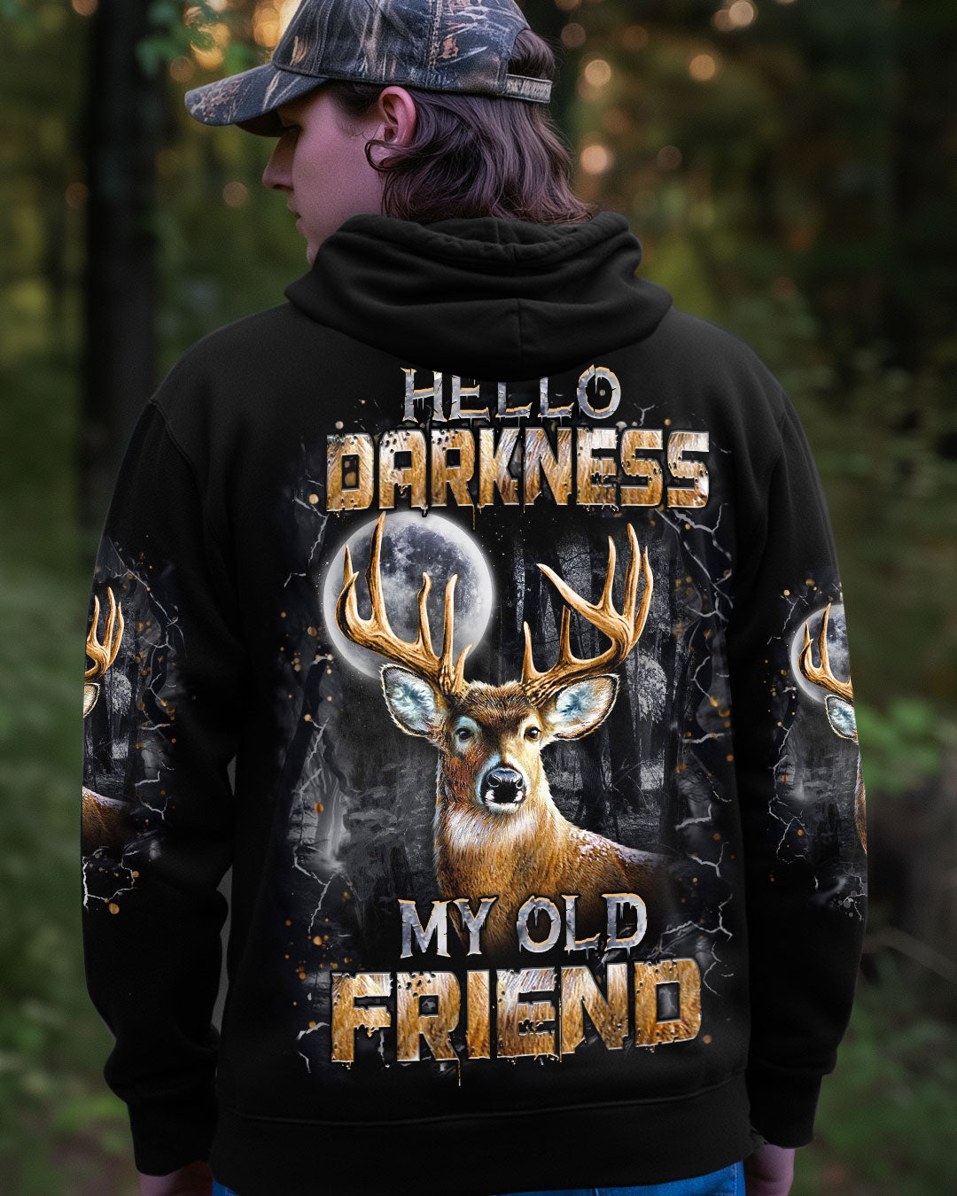 BLISSCORNERS HELLO DARKNESS MY OLD FRIEND DEER ALL OVER PRINT