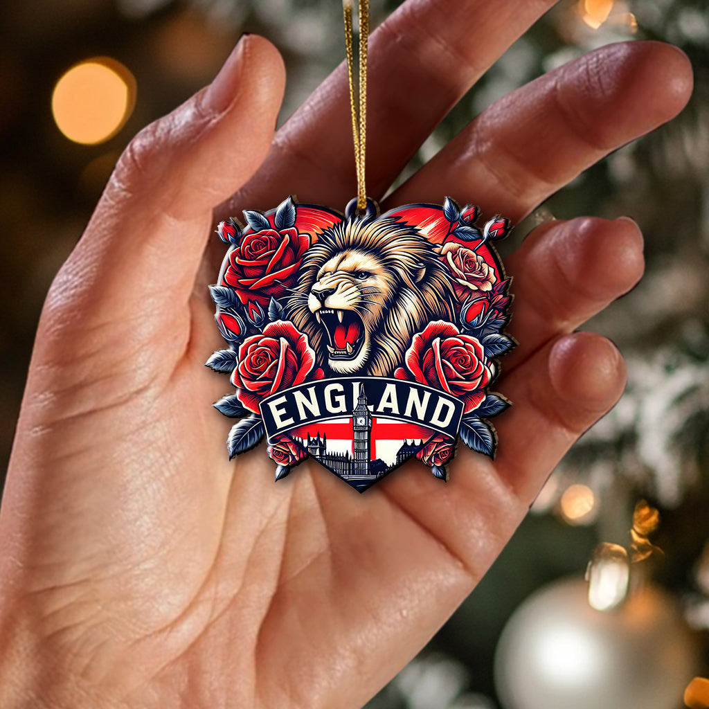 Blisscorners Custom Name England Ornament, Christmas Gift for England Lover2D Flat LM2211
