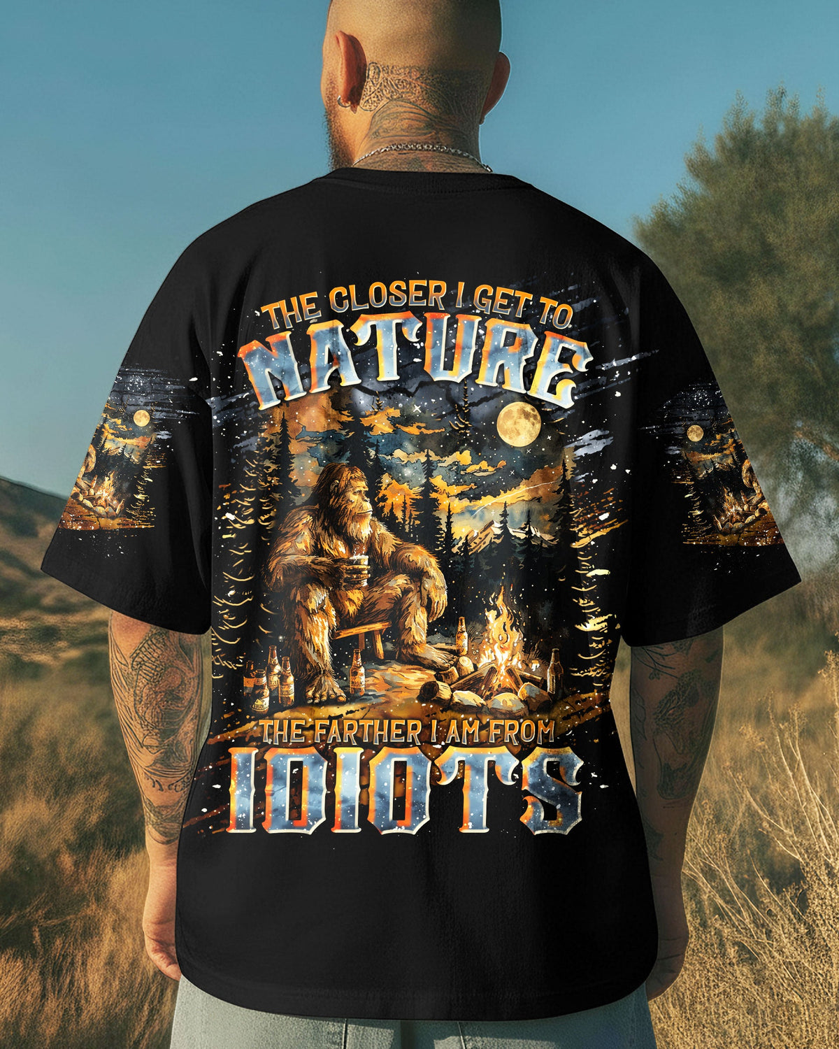 BLISSCORNERS THE CLOSER I GET TO NATURE BIGFOOT ALL OVER PRINT