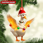 Blisscorners Custom Funny Christmas Duck Decoration Acrylic Ornament - Cute Personalized Holiday Gift for Friends & Duck Lovers