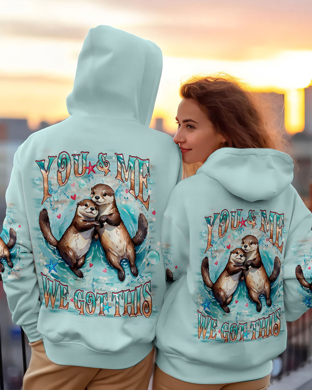 BLISSCORNERS YOU & ME WE GOT THIS COUPLE SEA OTTER ALL OVER PRINT