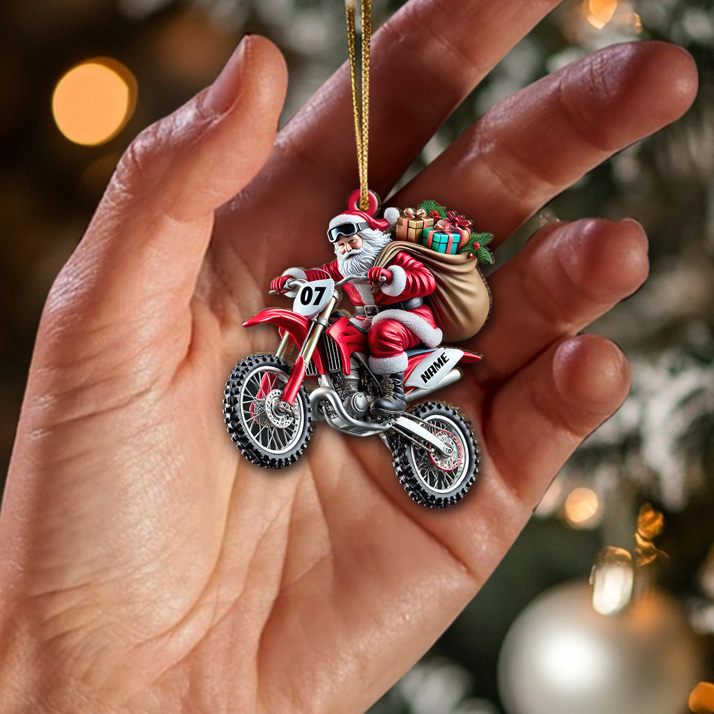 Blisscorners Custom Name Motocross Ornament, Motocross Lover Christmas Gifts2D Flat LM2211