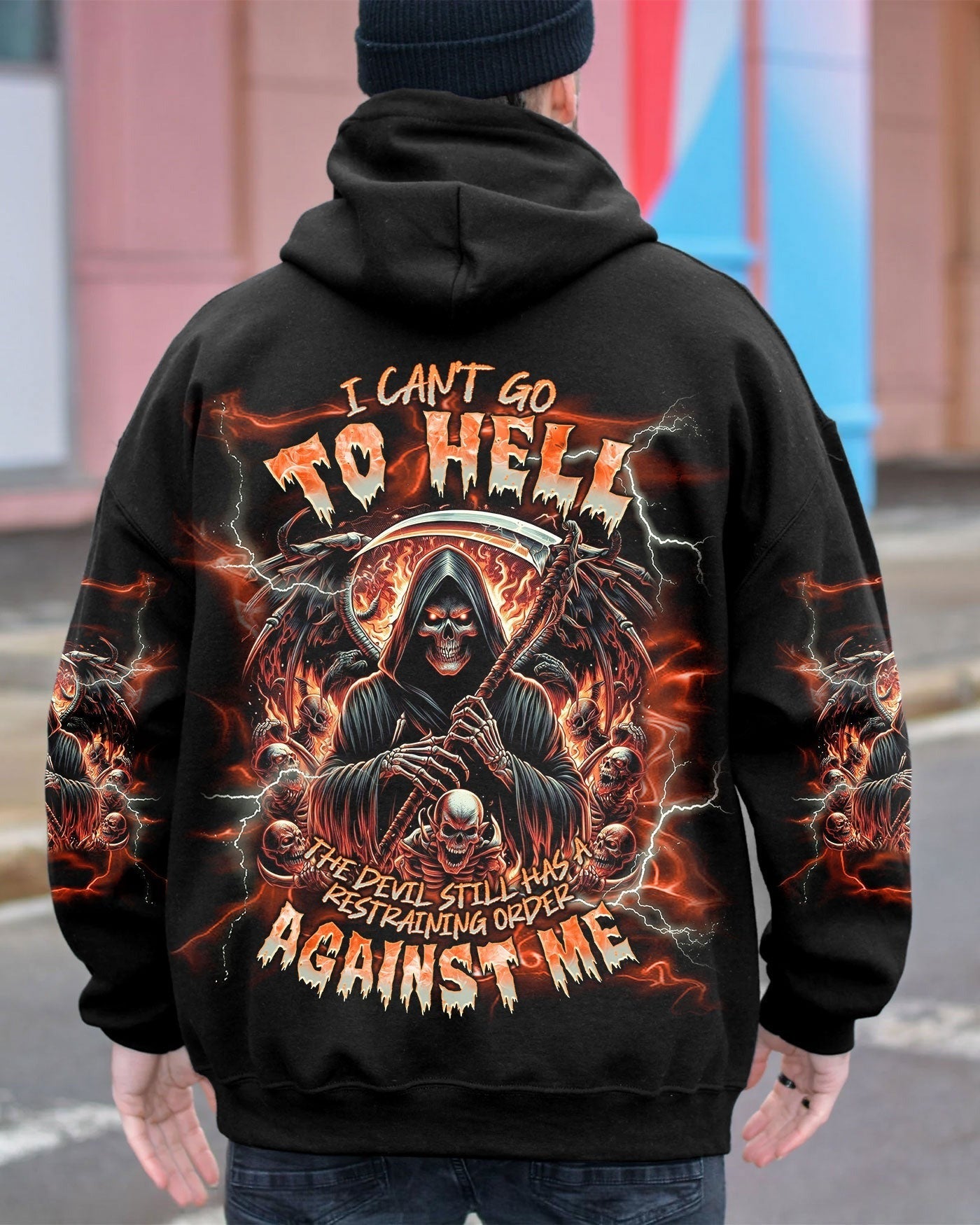 BLISSCORNERS I CAN'T GO TO HELL REAPER SKULL ALL OVER PRINT