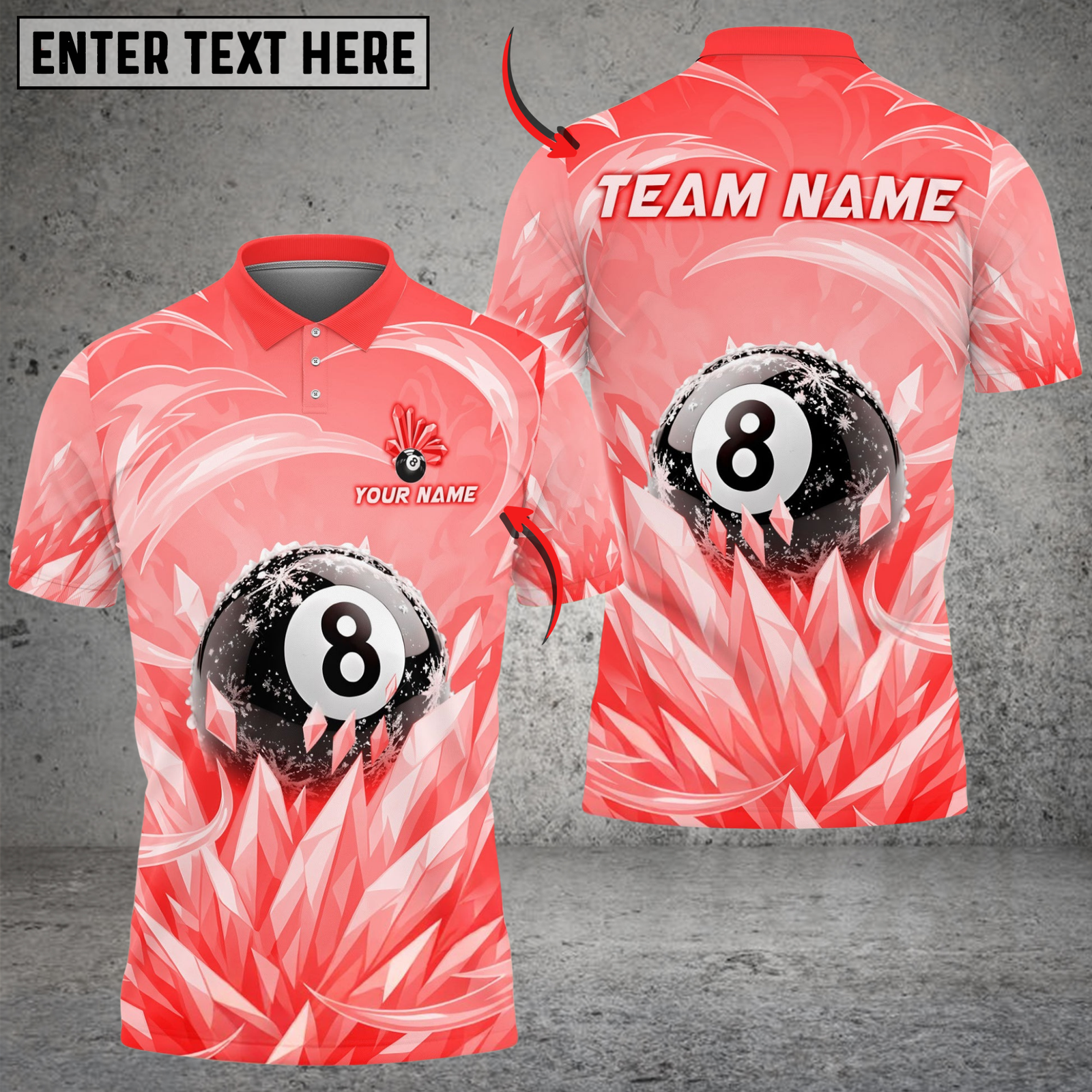 Blisscorners Billiard 8 Ball Ice Frozen Magic Personalized Name Shirt (4 Colors)