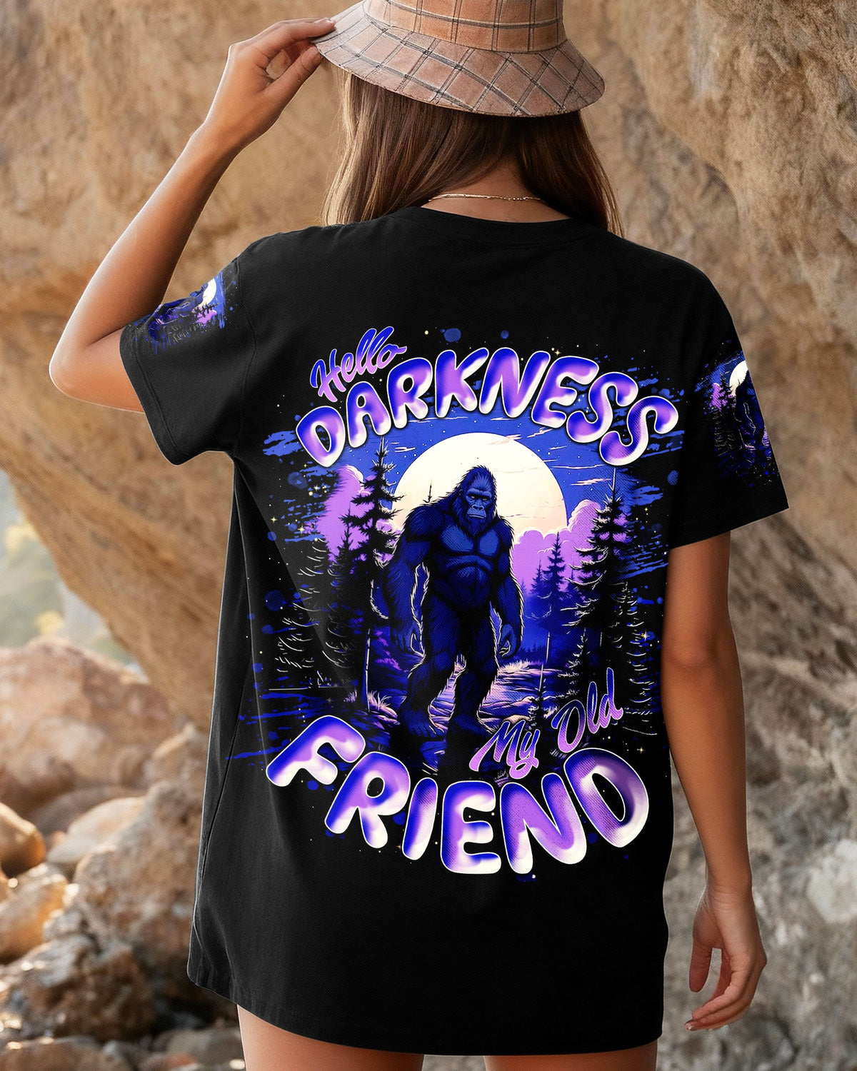 BLISSCORNERS HELLO DARKNESS MY OLD FRIEND BIGFOOT ALL OVER PRINT -  TLNT1411251