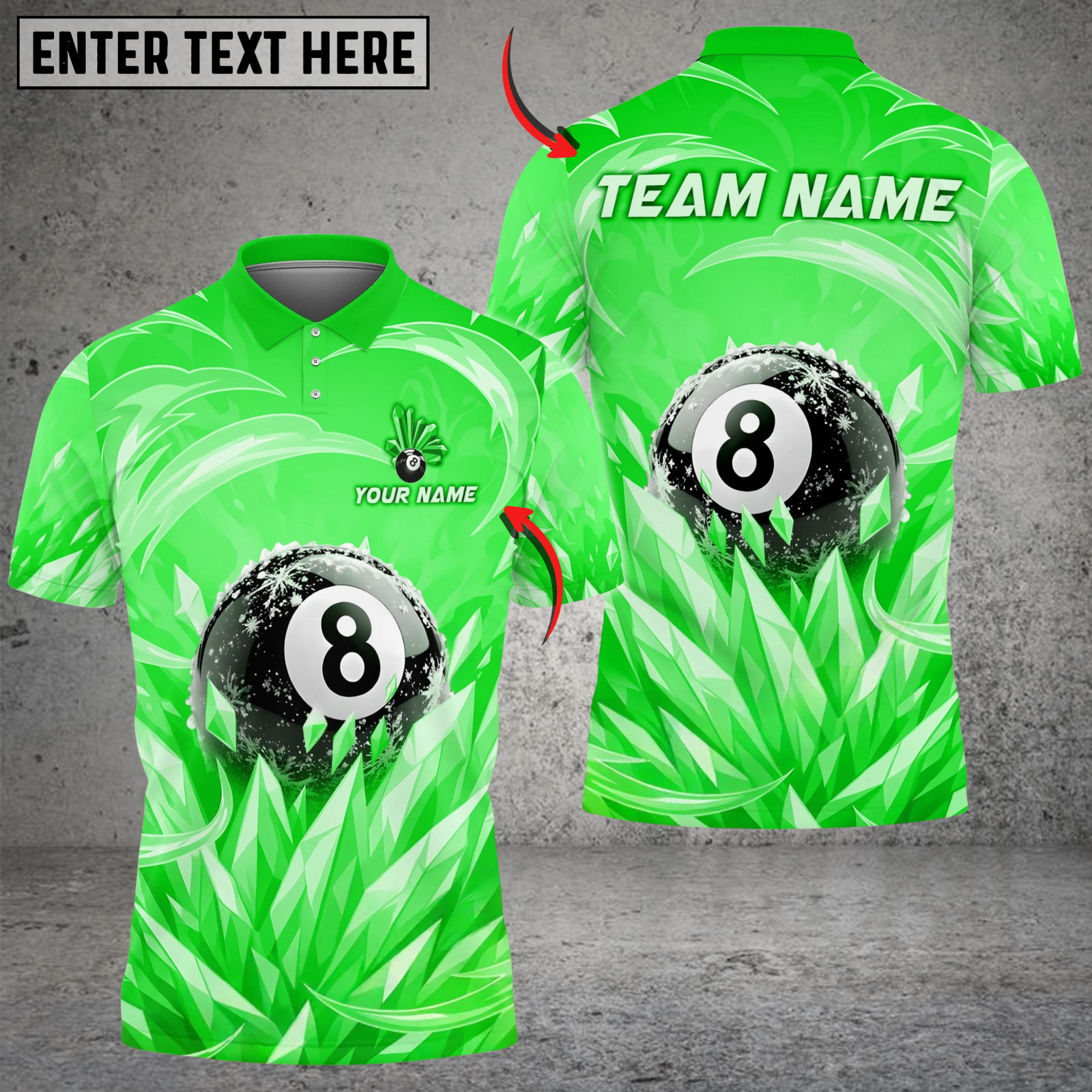Blisscorners Billiard 8 Ball Ice Frozen Magic Personalized Name Shirt (4 Colors)