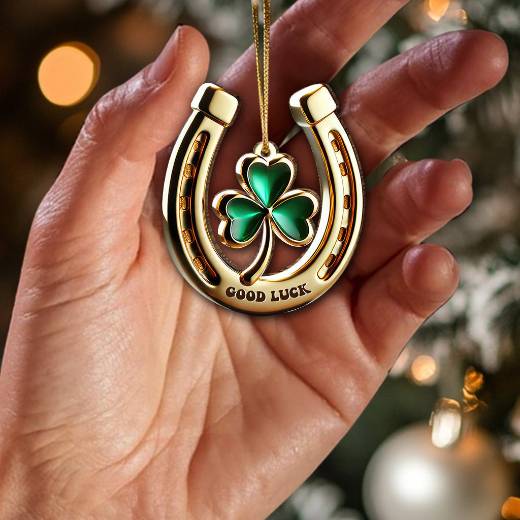 Blisscorners Custom Name Ireland Lucky Flower Ornament, Ireland Lover Christmas Gift2D Flat LM2211