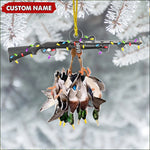 Blisscorners Personalized Duck Hunting Acrylic Christmas Ornament - Custom Name Shotgun Gift For Hunters LM0411