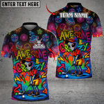 Blisscorners Alien Swing Graffiti Golf Polo Shirt, Custom Name & Team Name Golf 3D Shirts