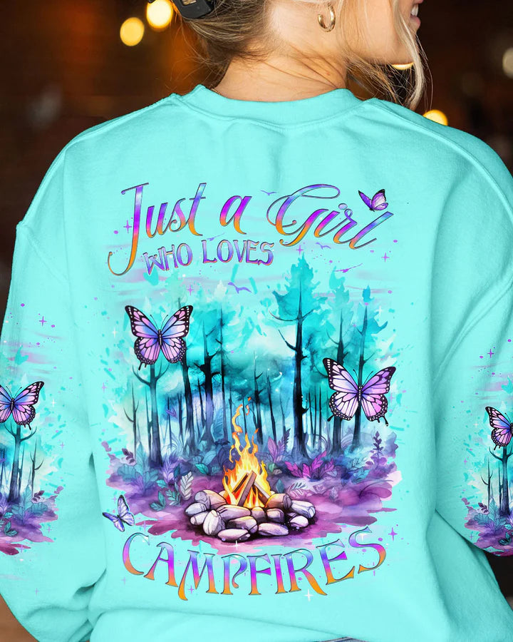 BLISSCORNERS JUST A GIRL WHO LOVES CAMPFIRES ALL OVER PRINT