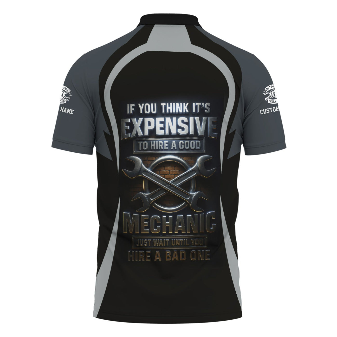 Blisscorners Personalized T-Shirt Just Wait Until You Hire A Bad Mechanic Skull Praying Hand Design Shirt For Mechanics