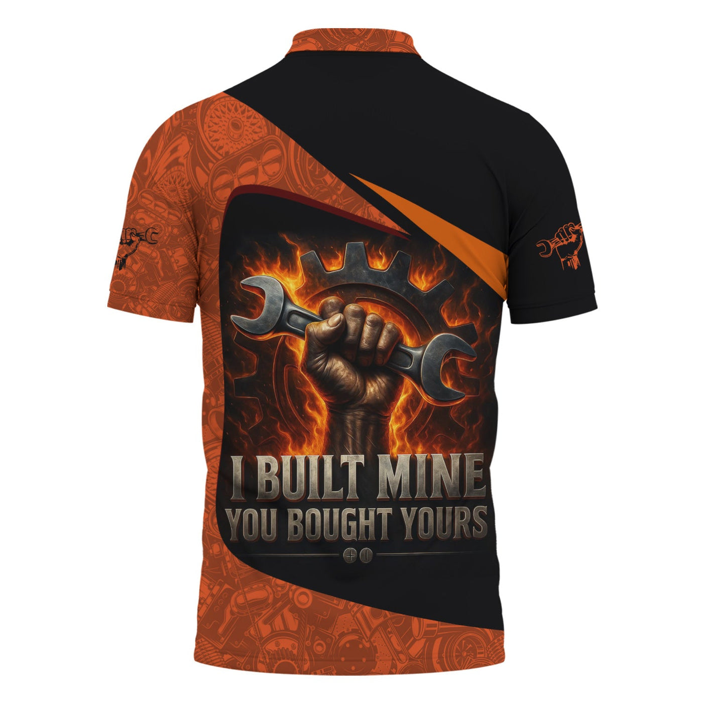 Blisscorners Personalized Mechanic Shirt, I Built Mine You Bought Yours, Flame Design, Gift For Men