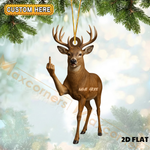 Blisscorners Personalized Funny Deer Fukin Acrylic Christmas Ornament - Custom Decoration Holiday Gift for Hunters 2D Flat