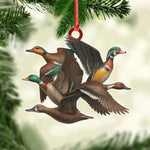 Blisscorners Flying Duck Acrylic Christmas Ornament - 3D Waterfowl Hunting Decor, Duck Hunter Gift Idea