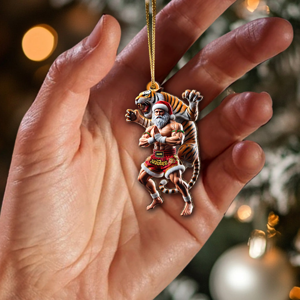 Blisscorners Custom Name Muay Thai Ornament, Christmas Gift for Muay Thai Lover2D Flat LM2111