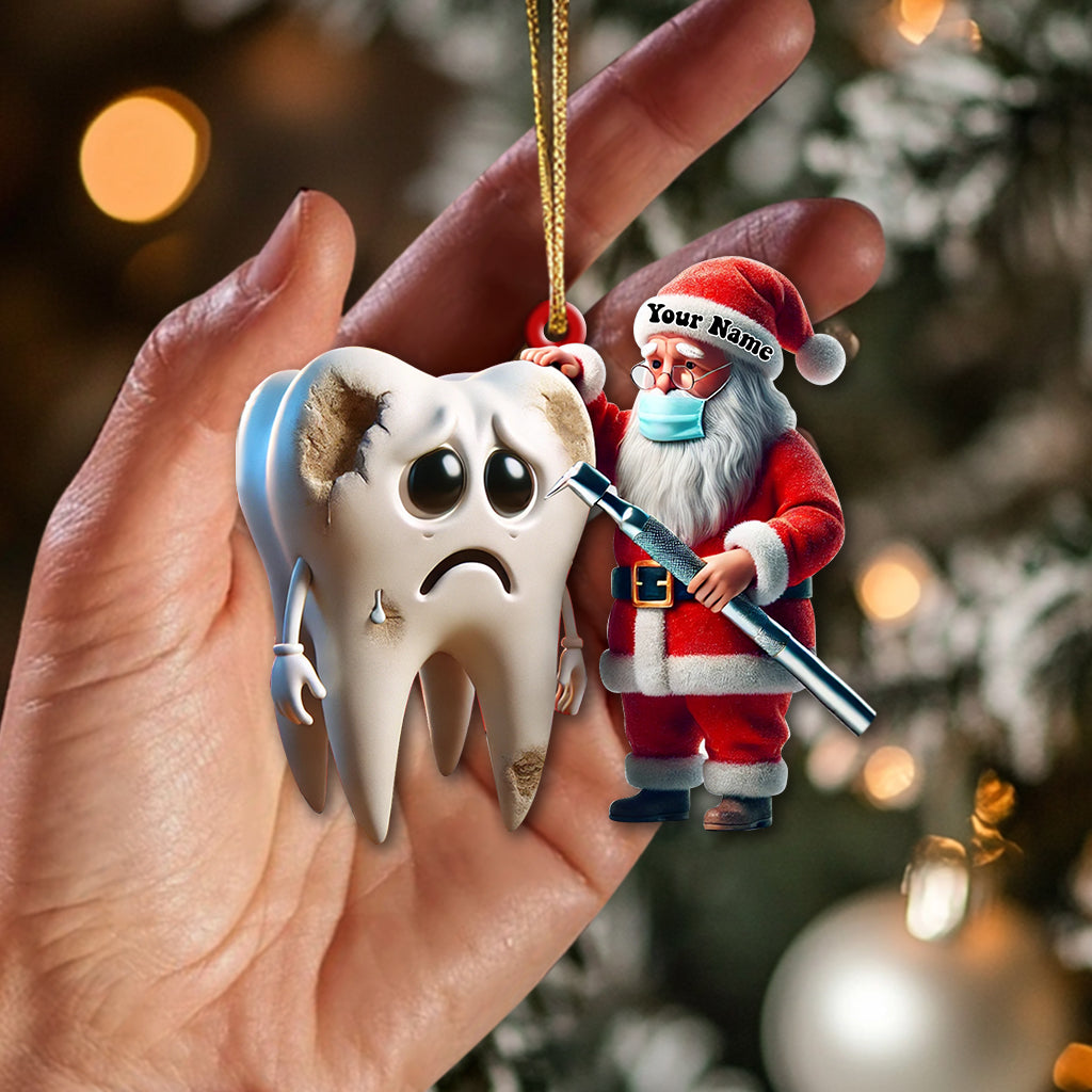 Blisscorners Custom Name Dentist Ornament, Christmas Gift for Dentist2D Flat LM2111