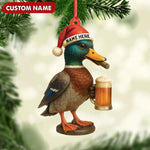 Blisscorners Personalized Mallard Duck Christmas Acrylic Ornament Custom Name Holiday Decor for Hunters & Nature Lovers LM0110
