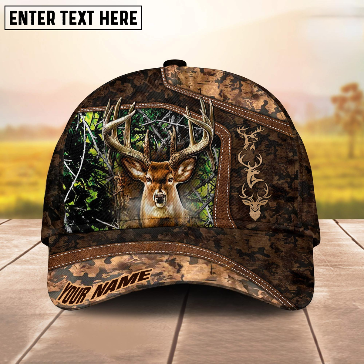 Blisscorners Collab Artist Deer Hunting Camo Ver2 Personalized Hat 3D Printed Multicolor
