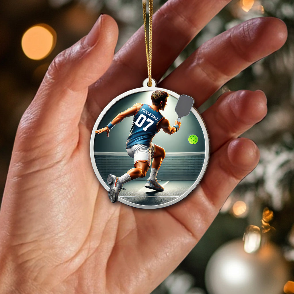 Blisscorners Custom Name and Number Pickleball Ornament, Christmas Gift for Pickleball Lover2D Flat LM2211