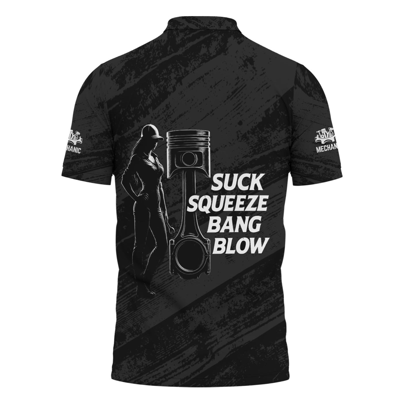 Blisscorners Personalized Mechanic Shirt, Suck Squeeze Bang Blow, Funny Quote Design, Gift For Men
