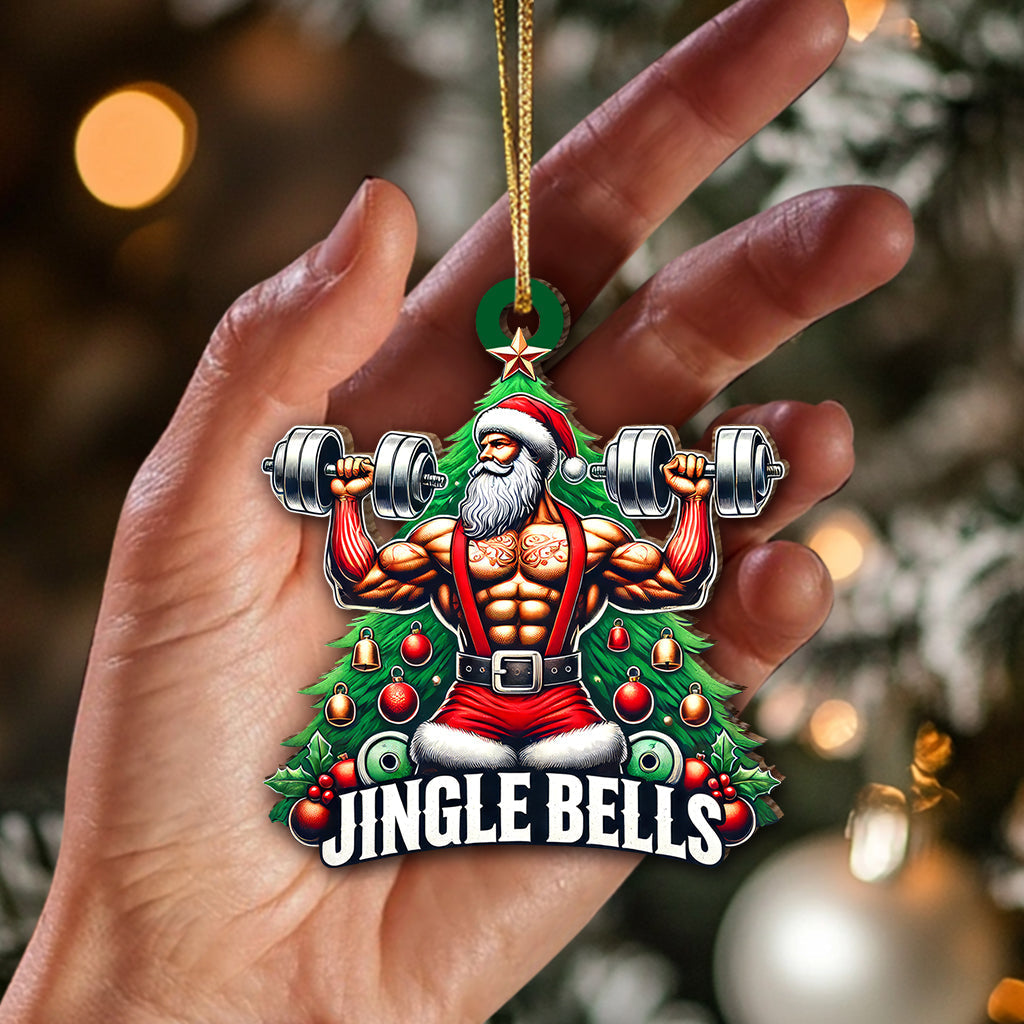 Blisscorners Custom Name Weightlifting Christmas Ornament, Santa Christmas Gift2D Flat LM2111