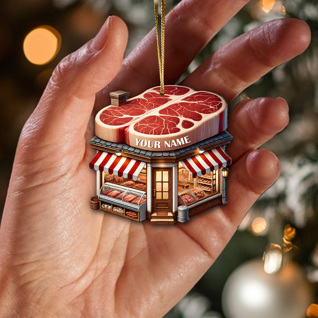 Blisscorners Custom Name Butcher Ornament, Christmas Gift2D Flat LM2211