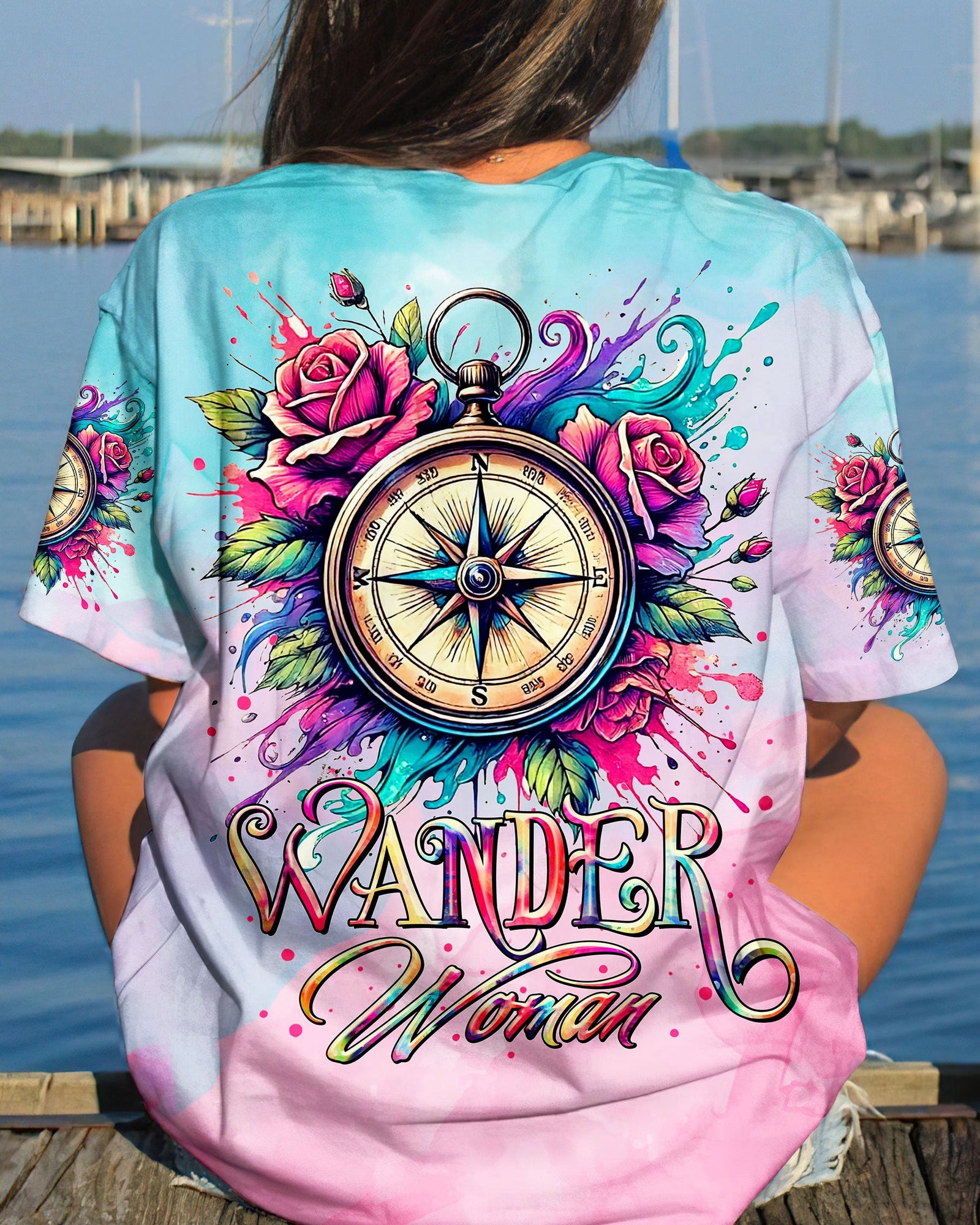 BLISSCORNERS WANDER WOMAN FLORAL COMPASS ALL OVER PRINT