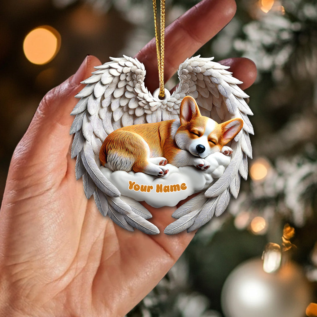 Blisscorners Custom Name Corgi Ornament, Corgi Lover Christmas Gift2D Flat LM2111
