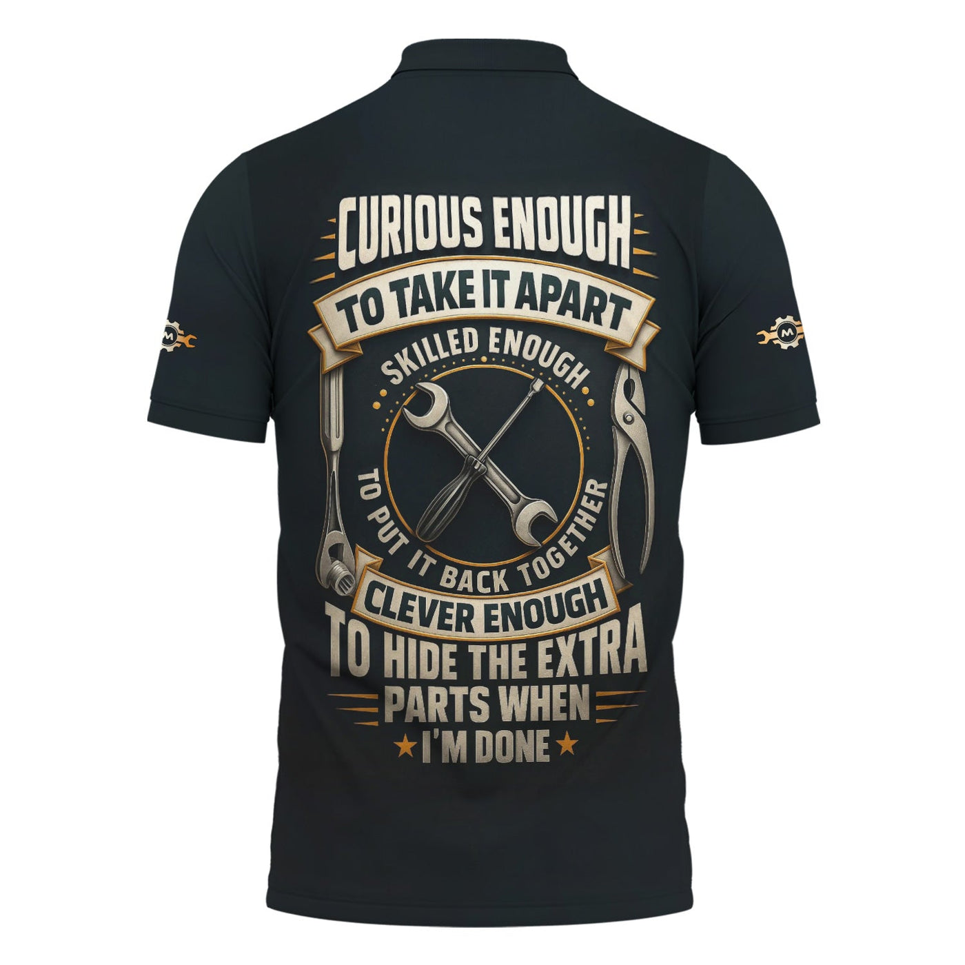 Blisscorners Personalized Mechanic Shirt, Clever Enough To Hide The Extra Parts When I'm Done, Funny Quote Design, Gift For Men