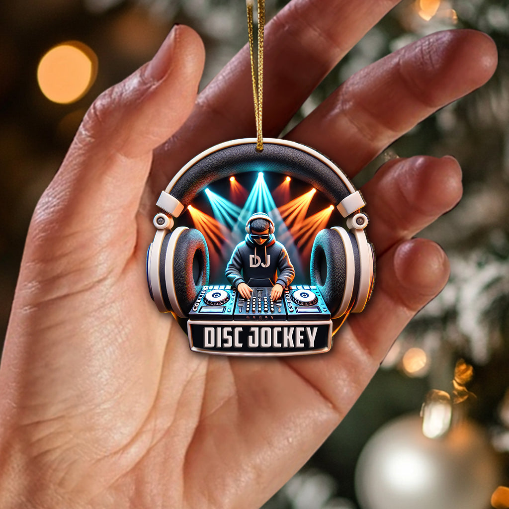 Blisscorners Custom Name Disc Jockey Ornament, DJ Christmas Gift2D Flat LM2111