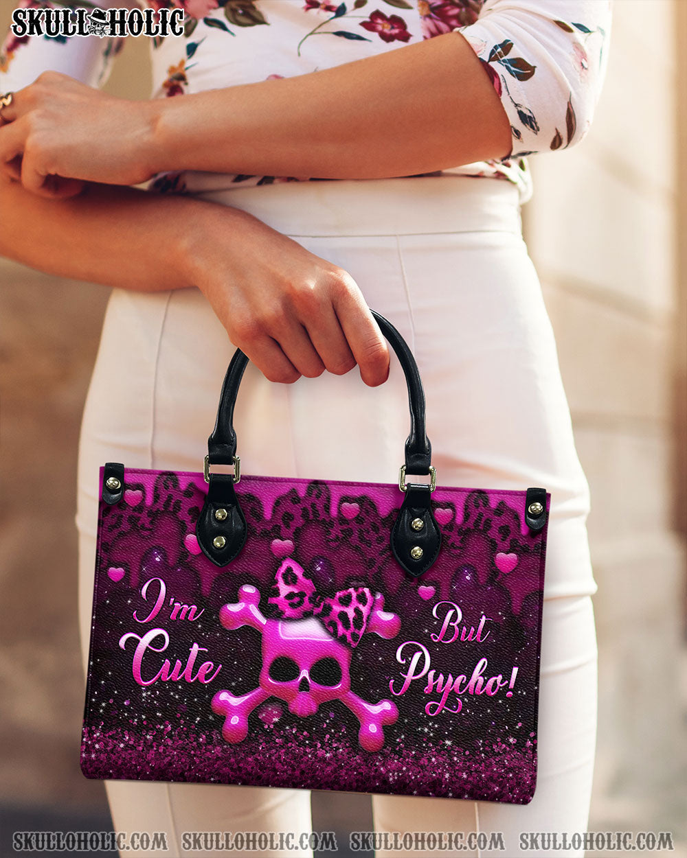 BLISSCORNERS I'M CUTE BUT PSYCHO LEATHER HANDBAG