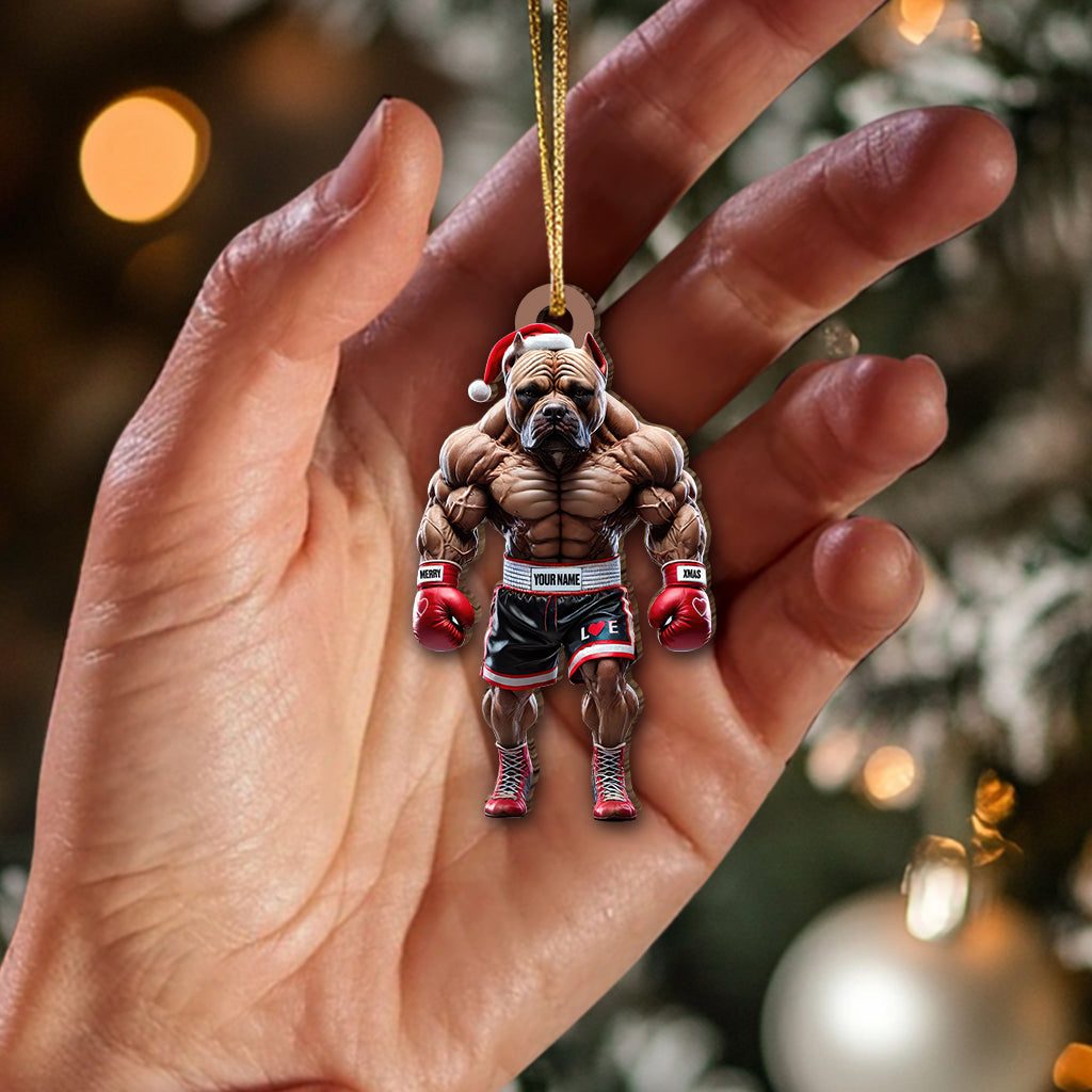 Blisscorners Custom Name Boxing Ornament, Christmas Gift for Boxing Lover2D Flat LM2111